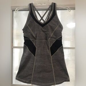 lululemon athletica Gray and Black Tank Top